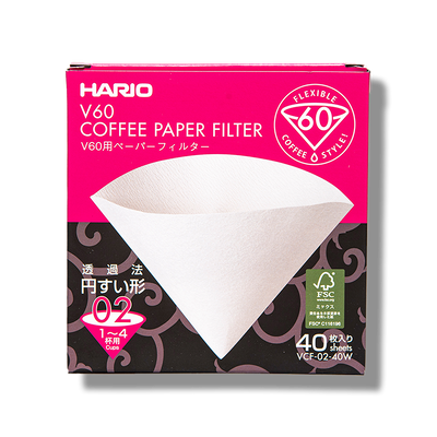 Hario v60-02 suodatinpaperit - 40kpl - Kahiwa Coffee Roasters